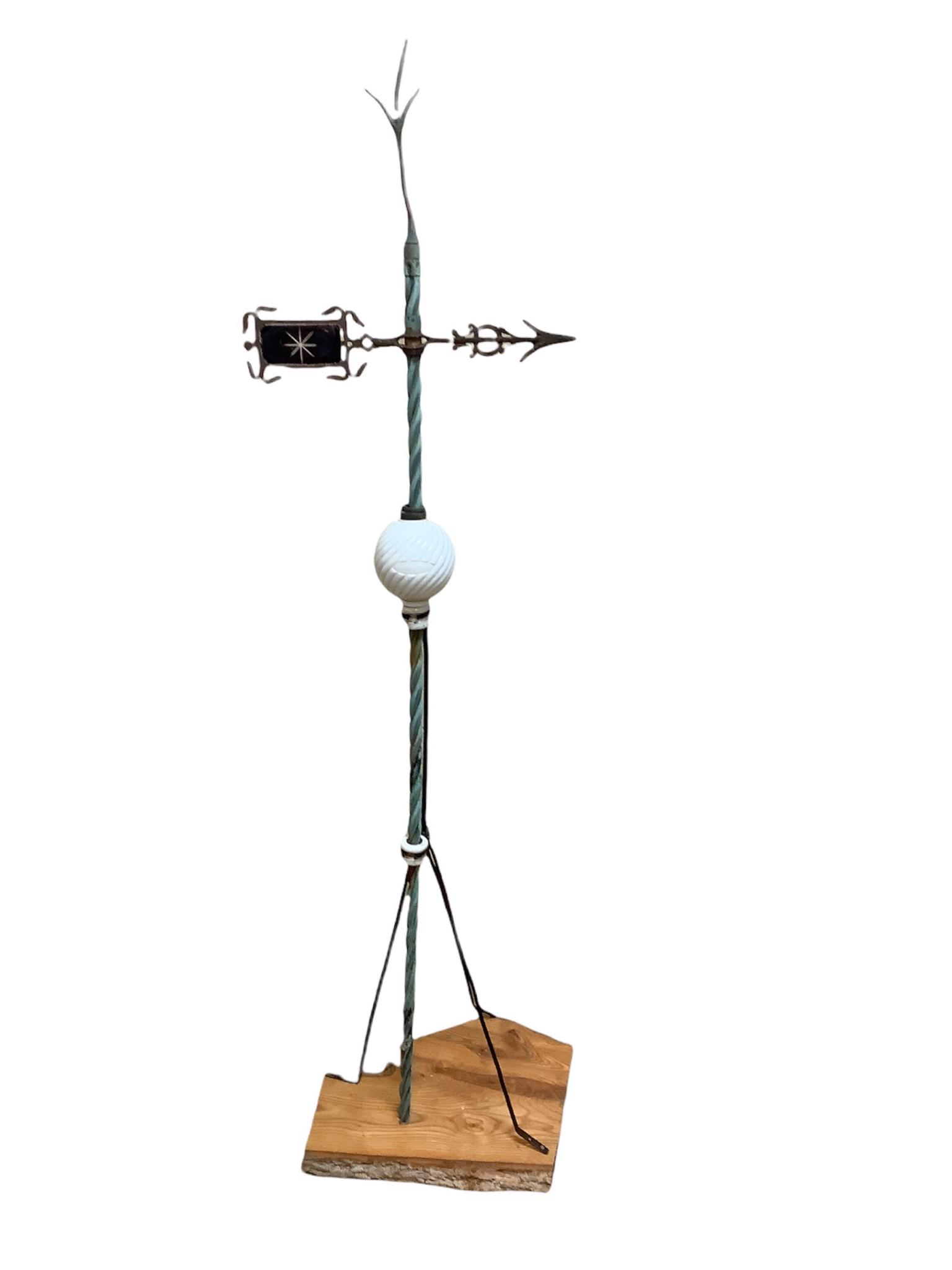 Lightning rod with black stained glass wind direction (1 of 2)