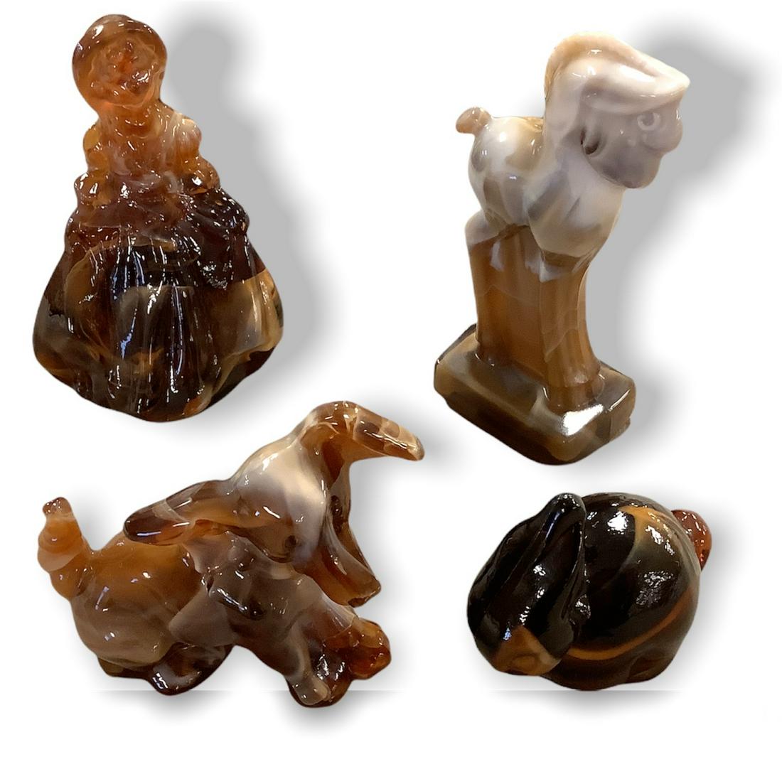4 pieces of Imperial caramel slag glass. Bunny, (1 of 1)