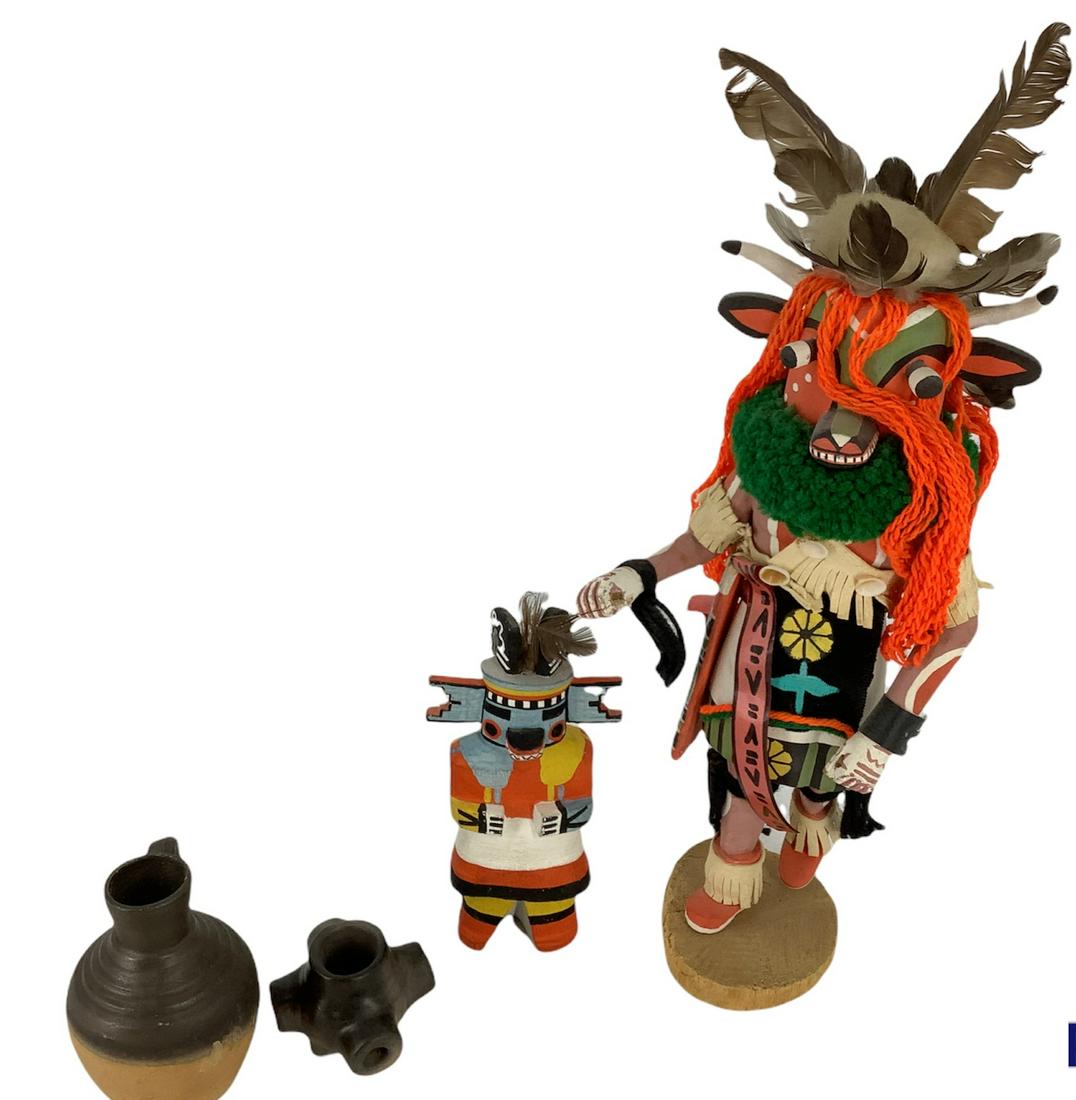 Two Native American figures including Cow Kachina 15" (1 of 1)
