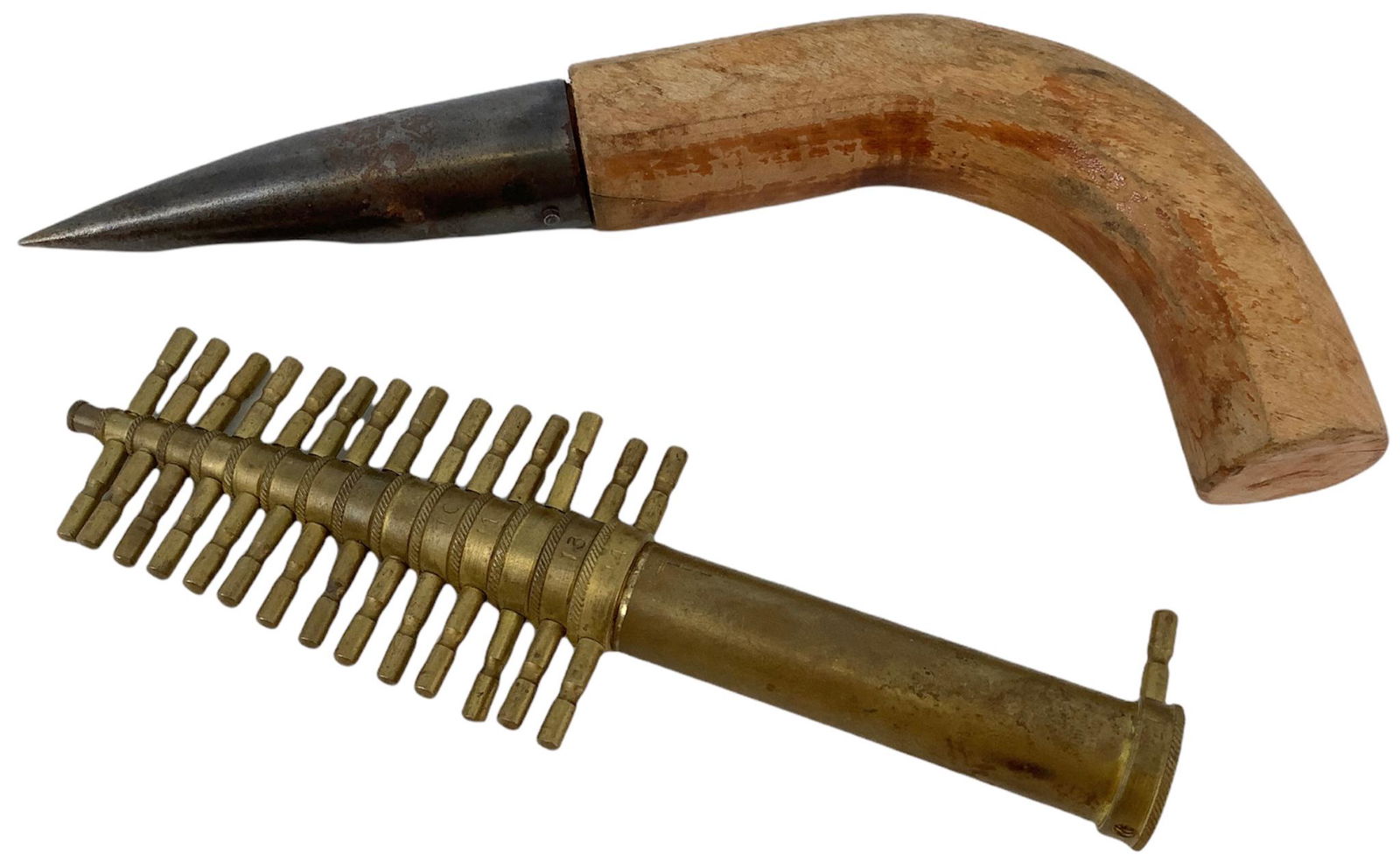 Lot of 2 miscellaneous items including antique dibble (1 of 1)