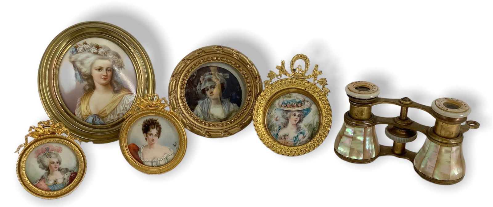 Lot of 5 Victorian pictures & a pair of vintage Geneva (1 of 2)