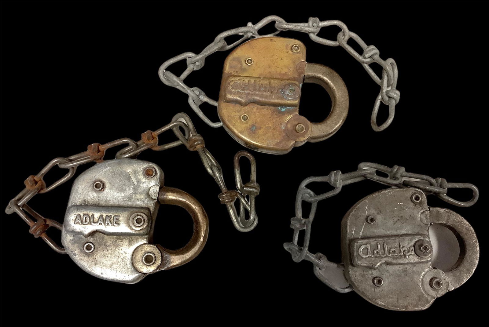 3 vintage Adlake railroad locks (1 of 1)