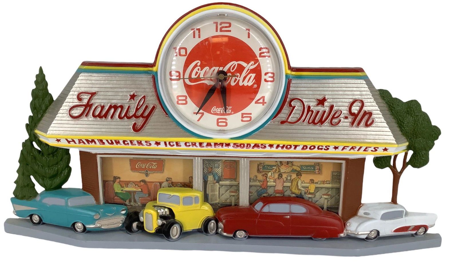 Coca-Cola wall clock (battery operated) 11" tall x (1 of 2)