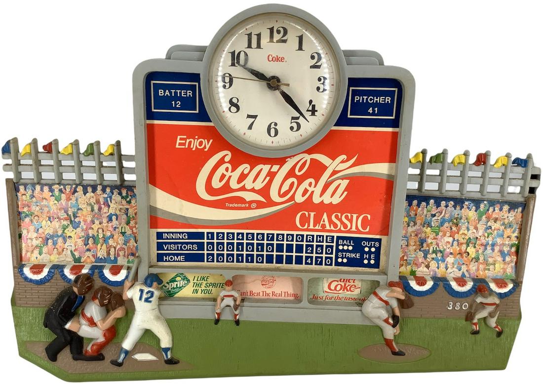 Coca-Cola wall clock(battery operated) 14" tall x 20.5" (1 of 2)