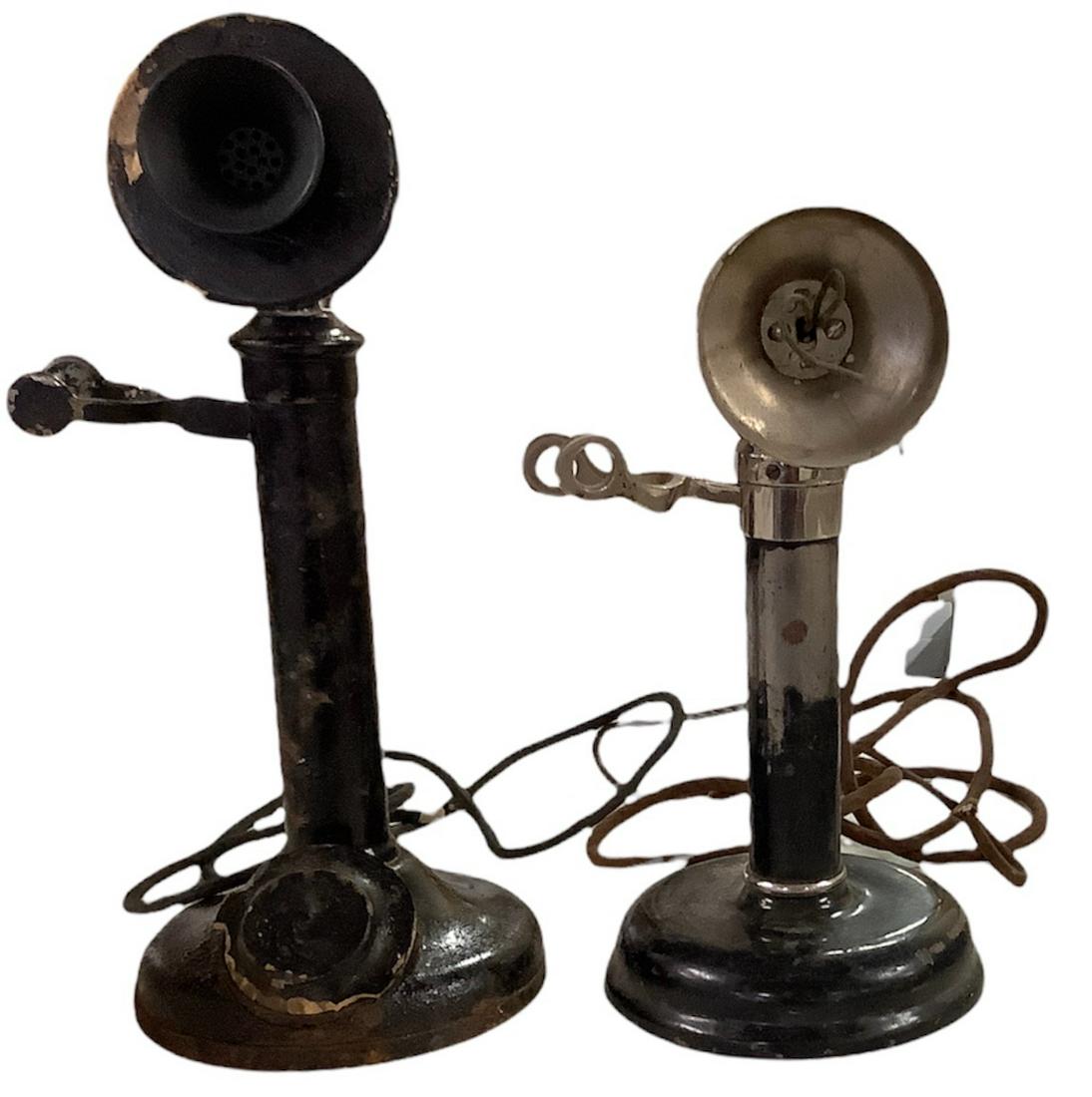 Two candlestick phones, 10.5"h and 12"h. (1 of 1)