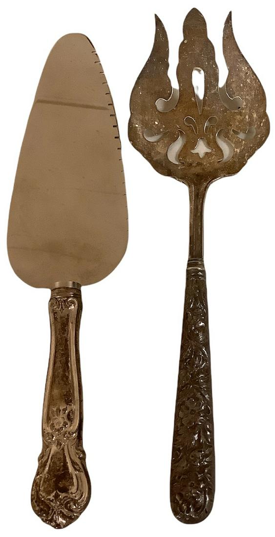 Two sterling handled serving pieces, 9" long. (1 of 1)