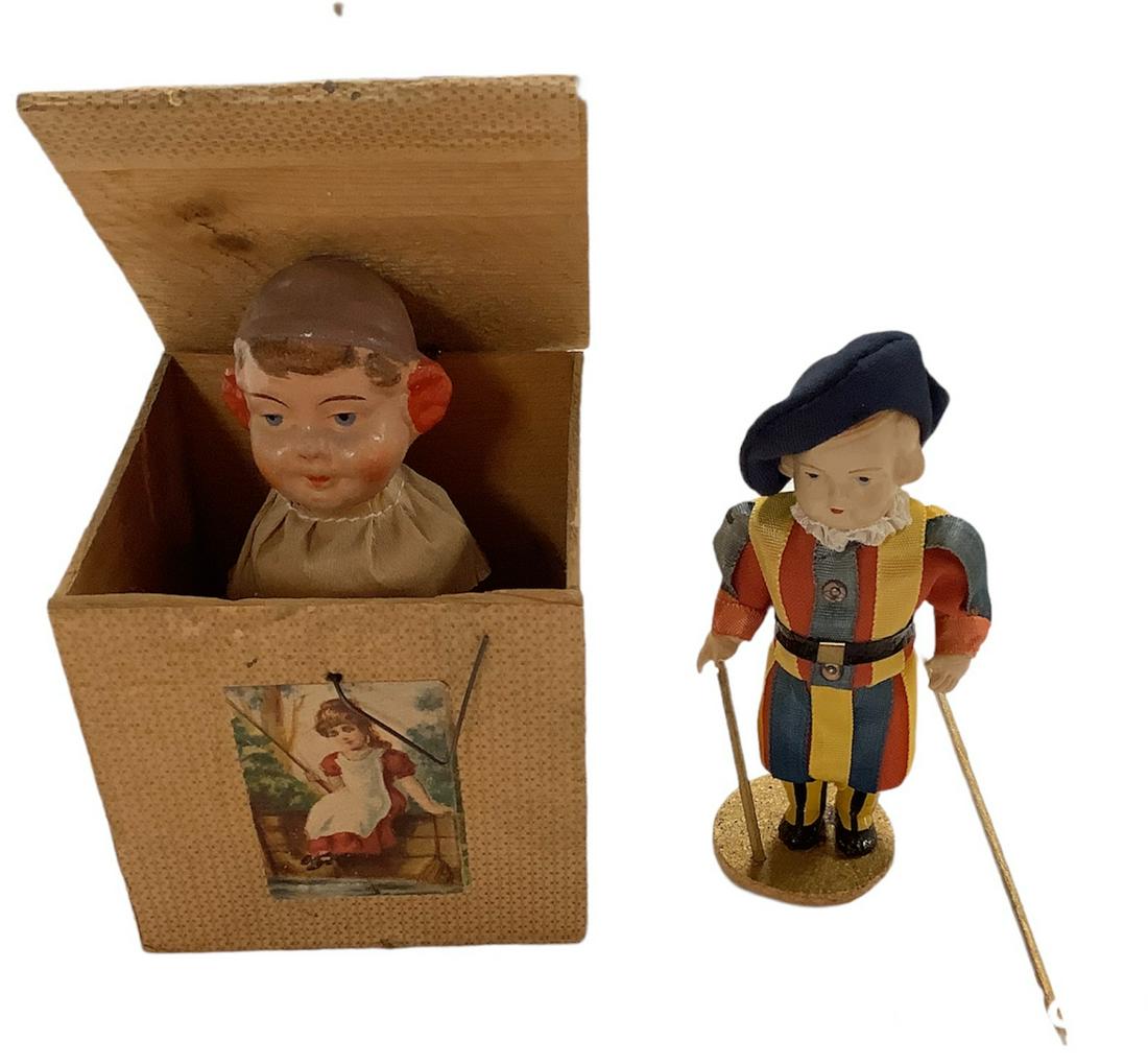 Clown in a "Jack in the box".3 3/4" high. Celluloid (1 of 1)