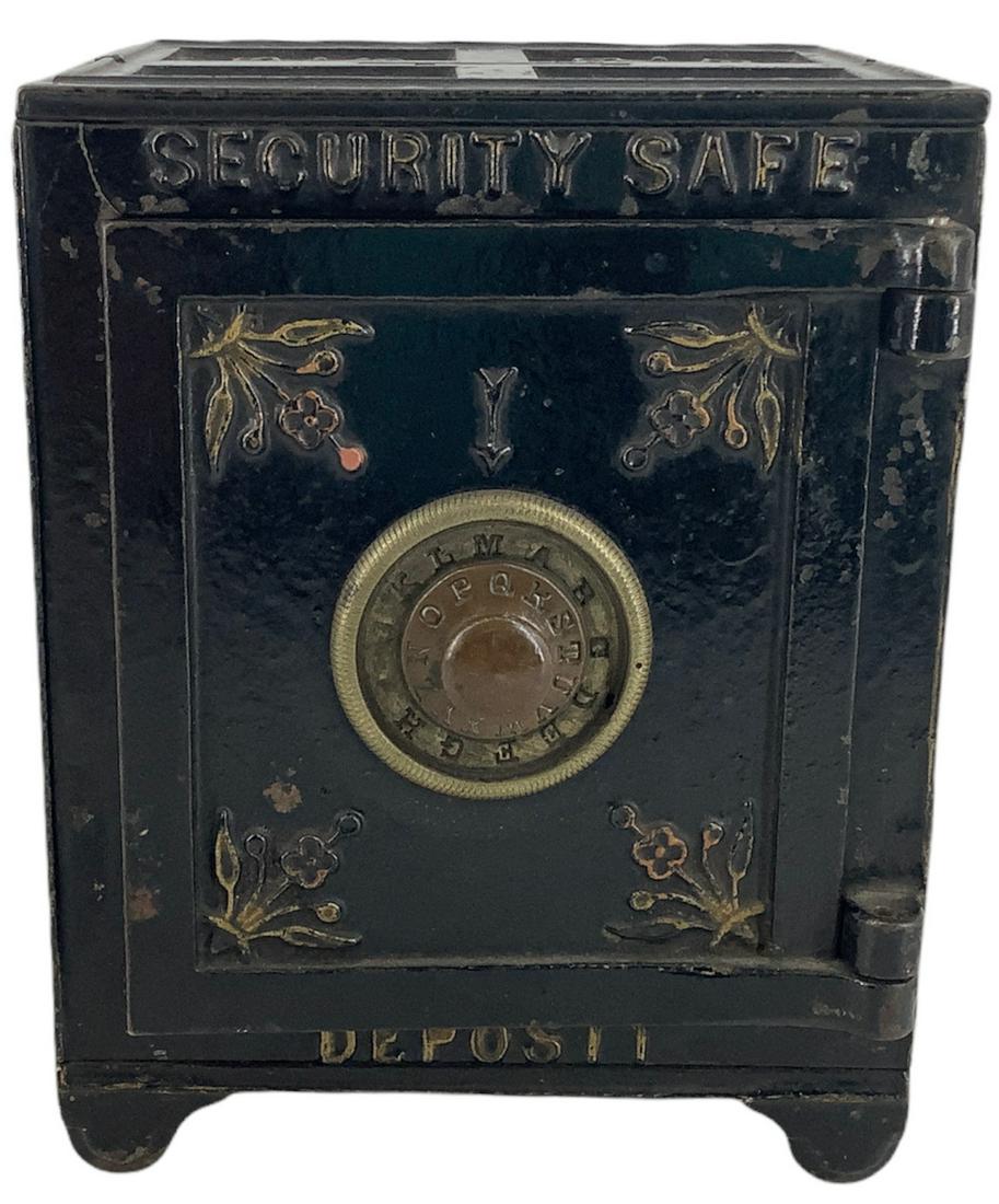 Cast iron Security safe deposit bank (no code to (1 of 2)