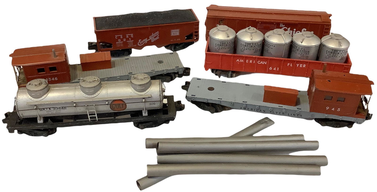 American Flyer postwar lot of 6 freight cars, 641, 926, (1 of 2)