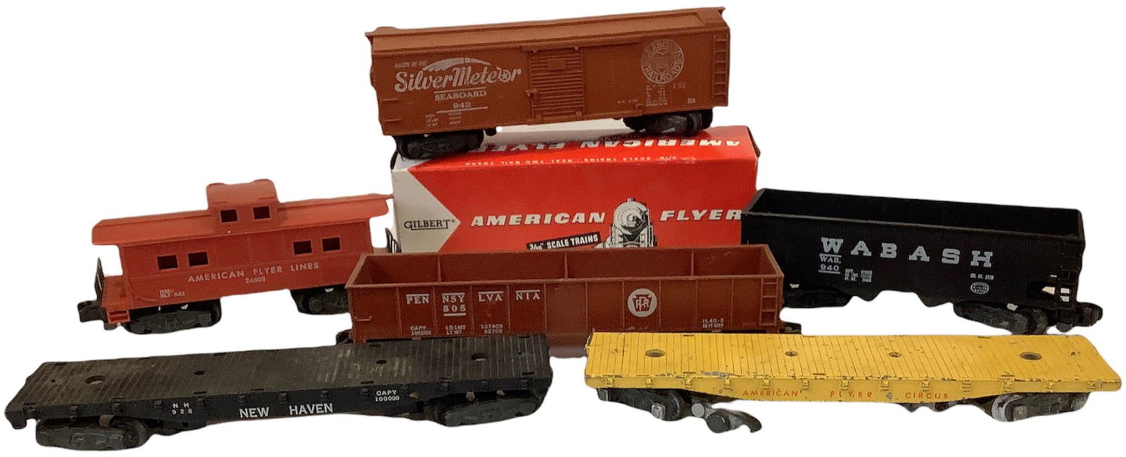 American Flyer postwar lot of 6 freight cars included (1 of 1)
