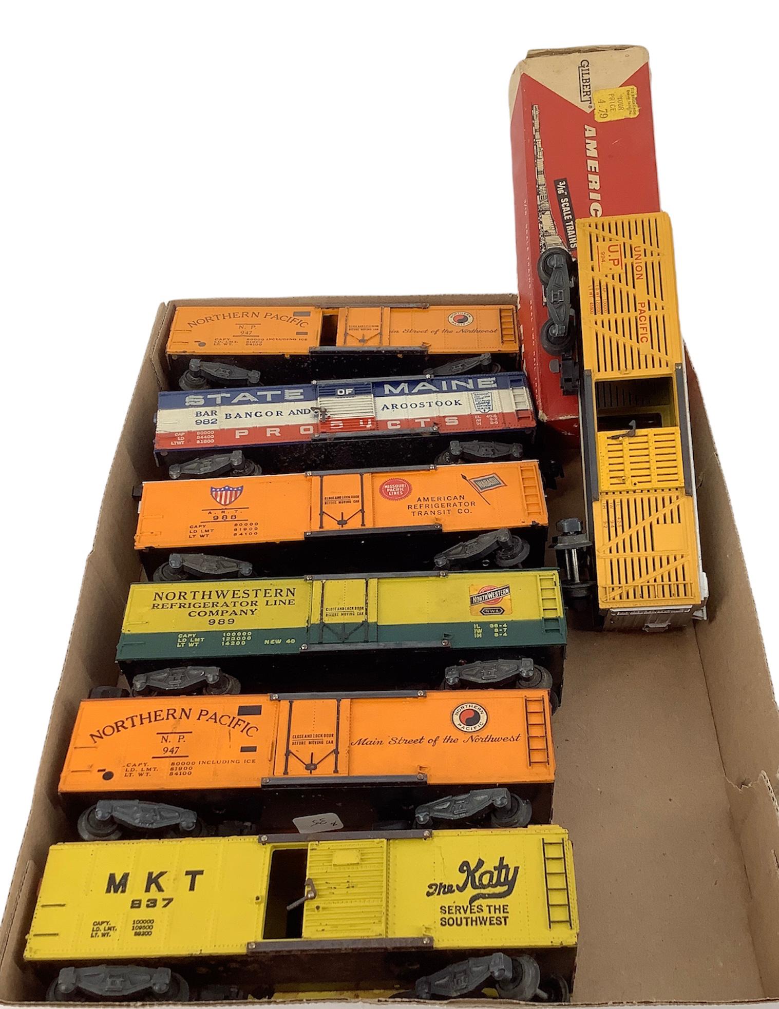 American Flyer postwar lot of 7 freight cars including (1 of 1)