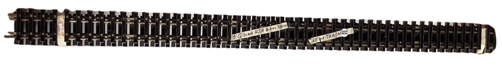 Four sections of 5â€™ G-scale track, USA trains (1 of 1)