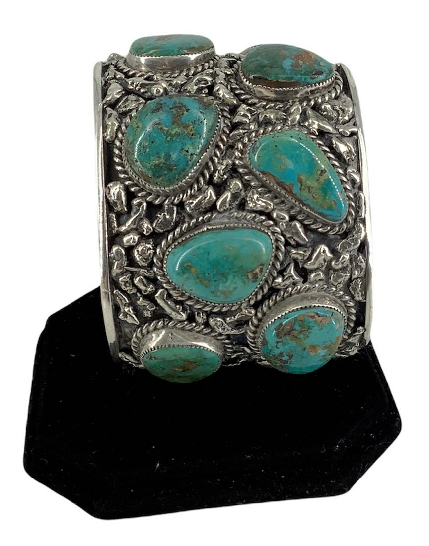 Stunning Sterling Silver Southwestern Style Bracelet (1 of 4)