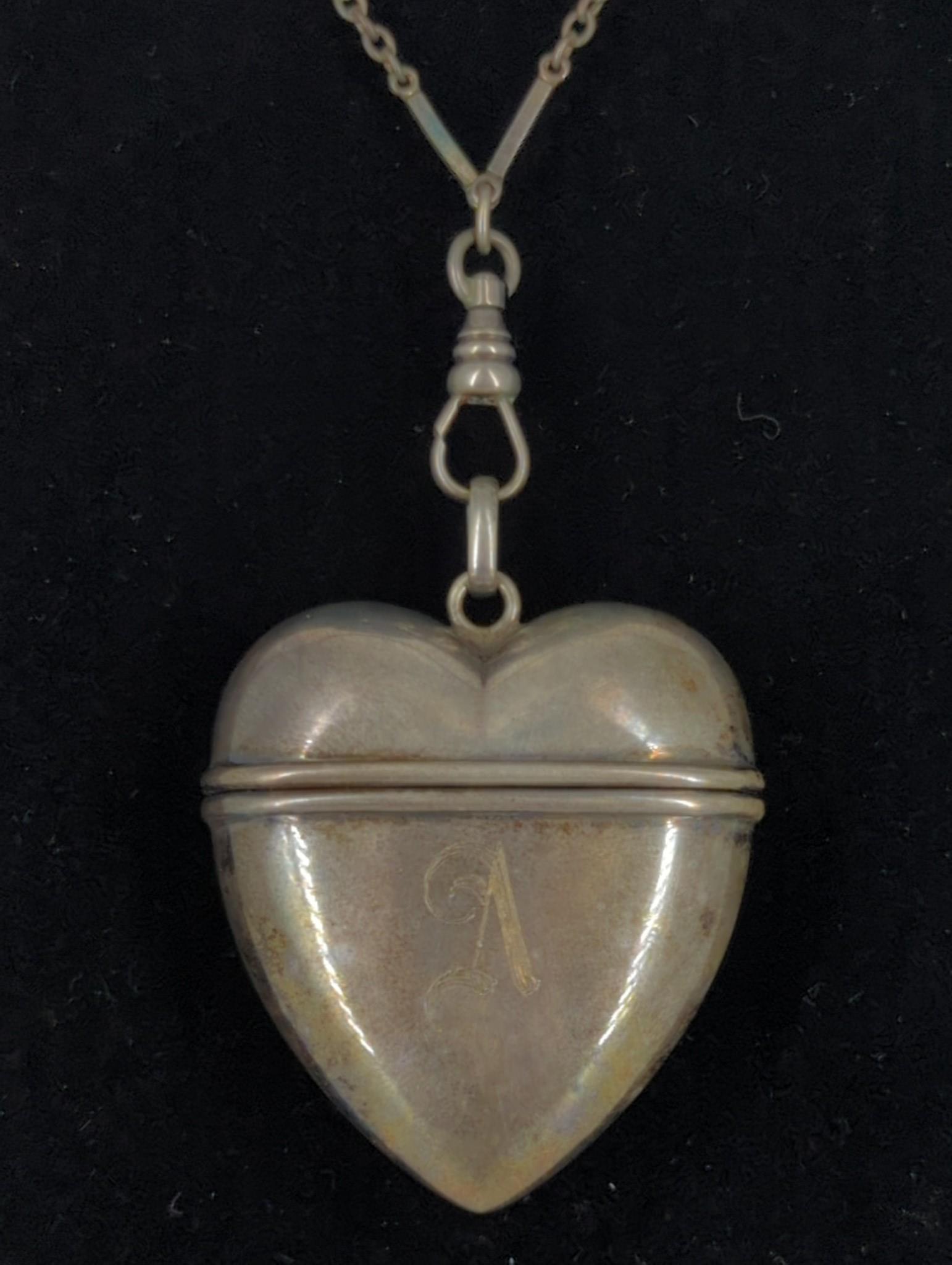 Unique Antique Sterling Silver Locket Pendant (1 of 3)