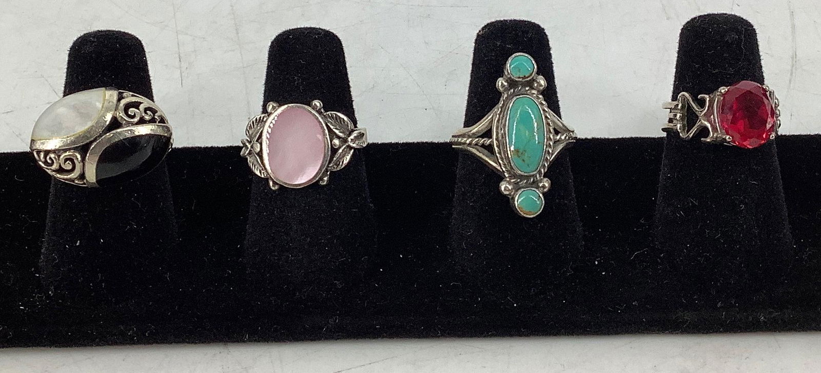 Four Sterling and Stone Rings (1 of 8)