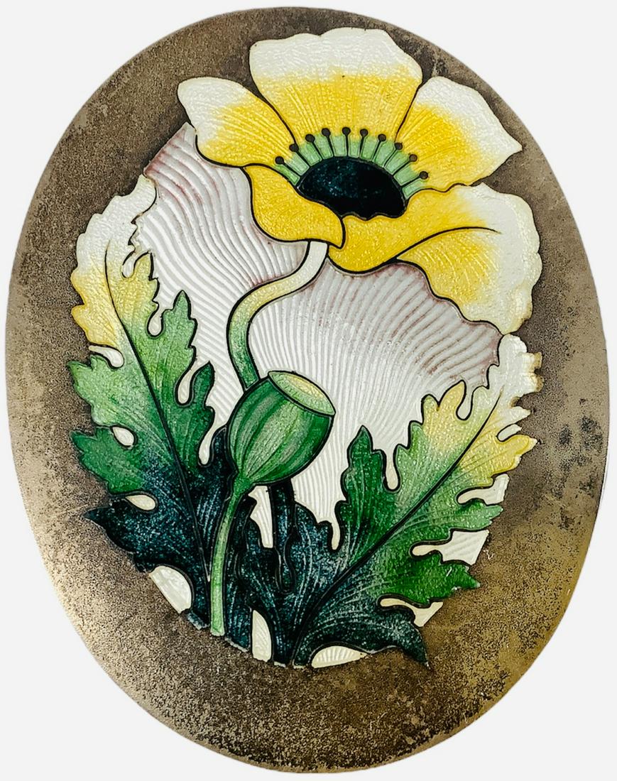 Absolutely Stunning Enameled Sterling Silver Pin (1 of 3)