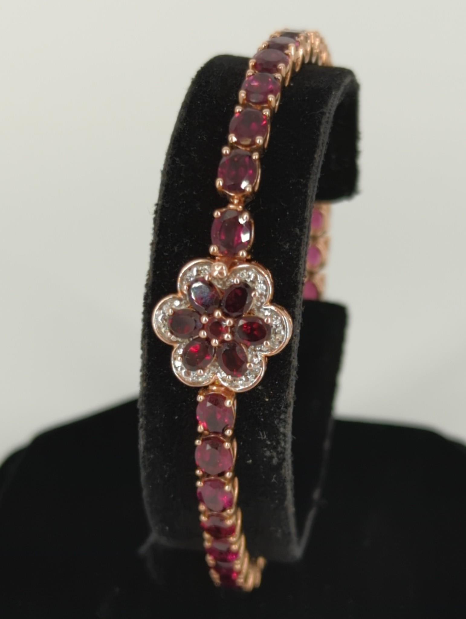 Rose Gold Vermeil & Garnet Bracelet (1 of 4)