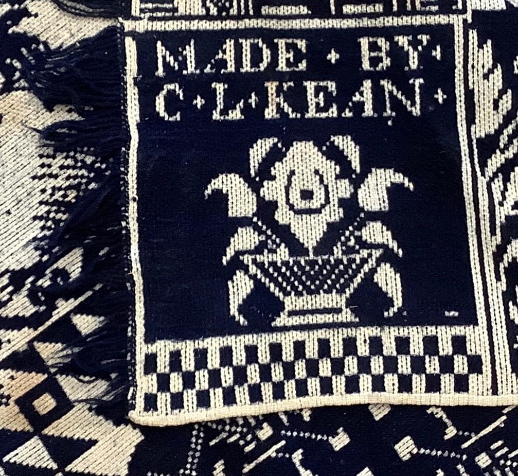 Two toss pillows and a throw very worn no markings. Made By C.L Kean 86x90 bed spread worn and (1 of 4)