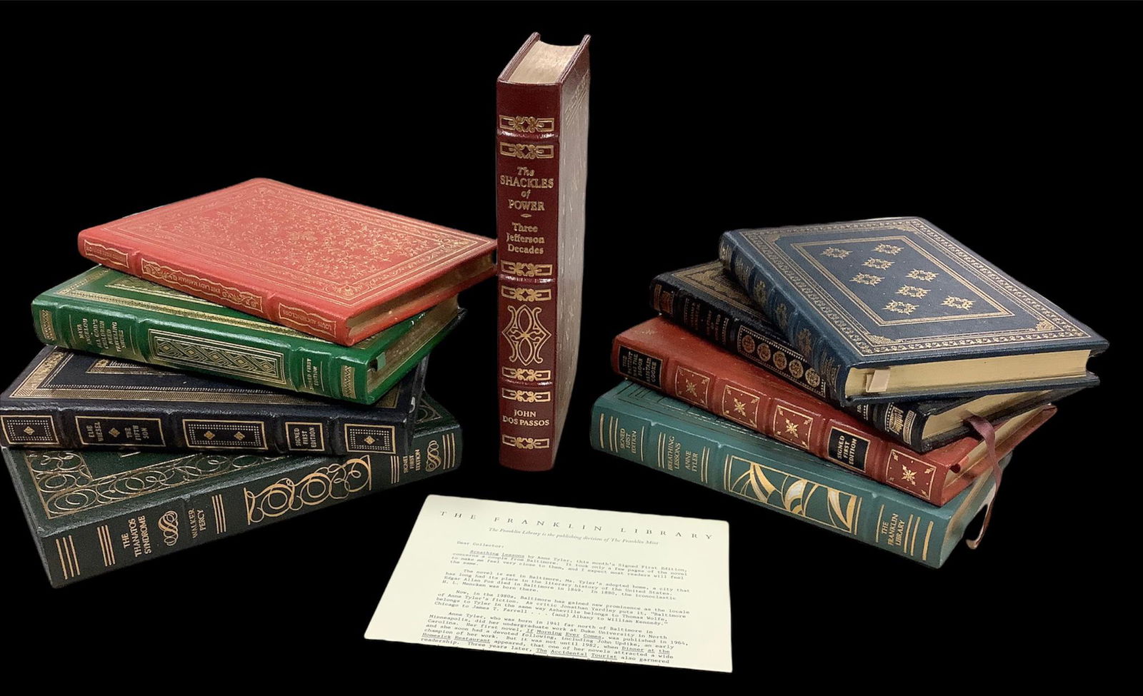 Lot of 9 books leather bound - 8 are signed first editions from Franklin Library. (1 of 1)