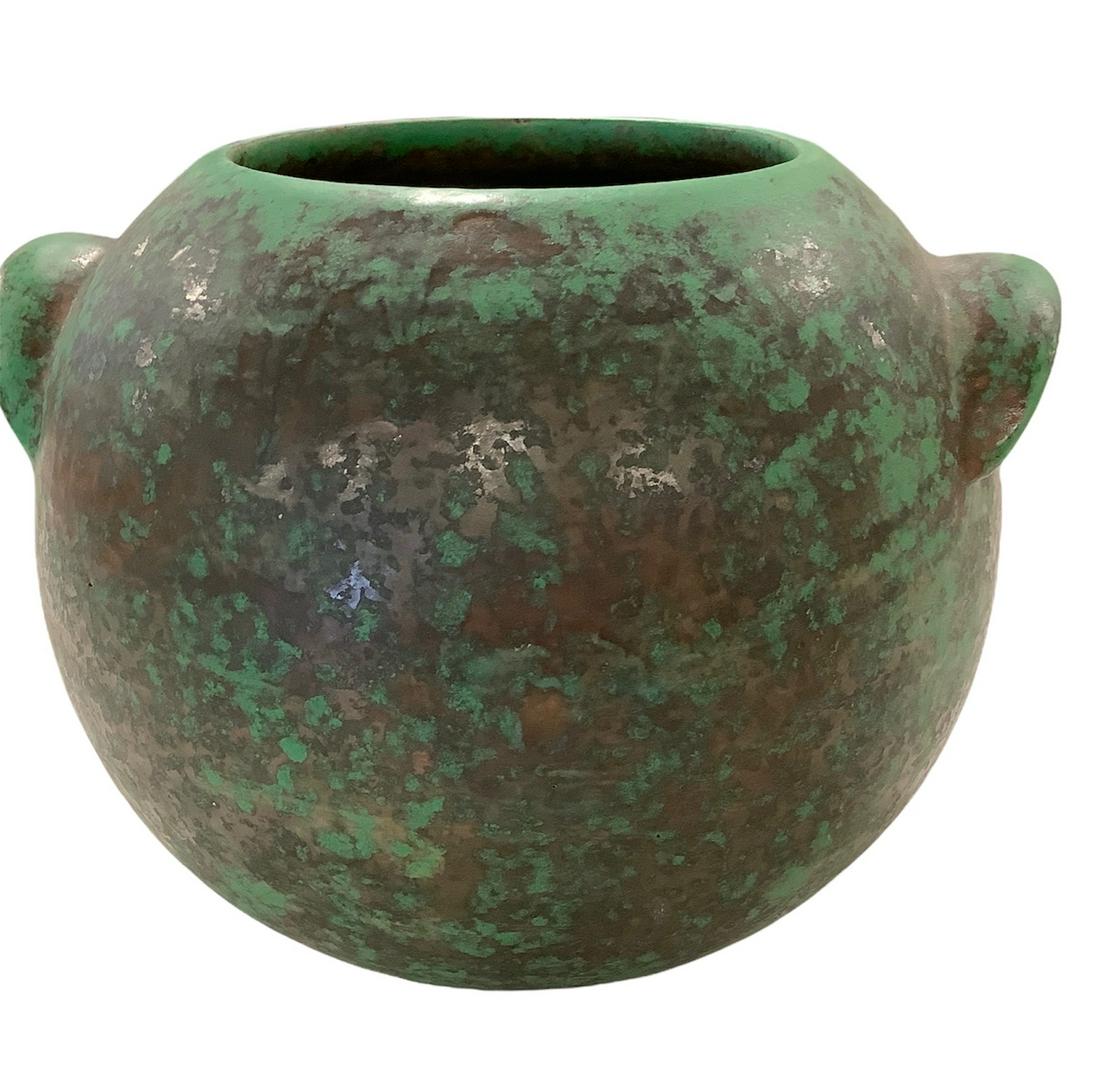 Weller copper tone glaze hand made vase 7" high. (1 of 1)