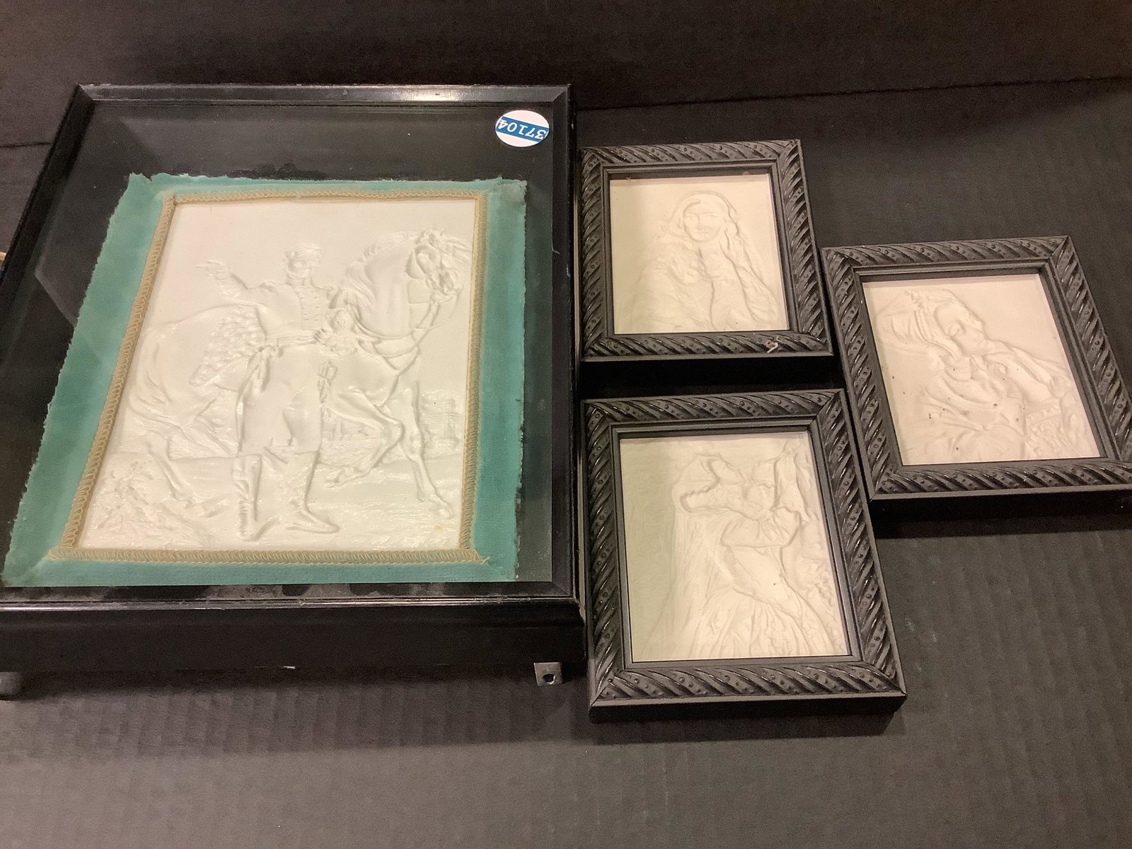 4 framed Parianware pictures, 5.5"H -11"H (1 of 3)