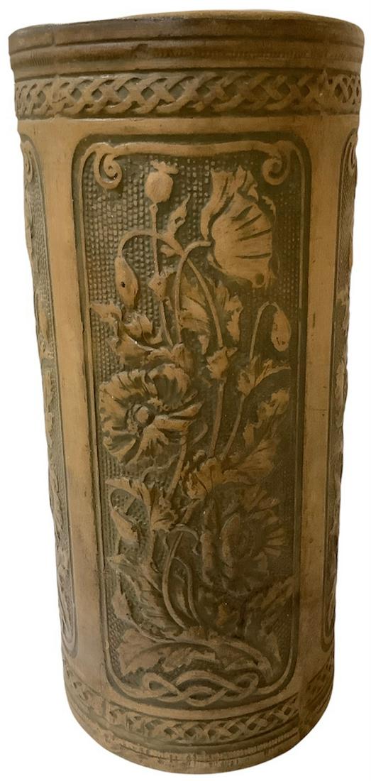 Zanesville pottery flower motif umbrella holder 22" (1 of 1)