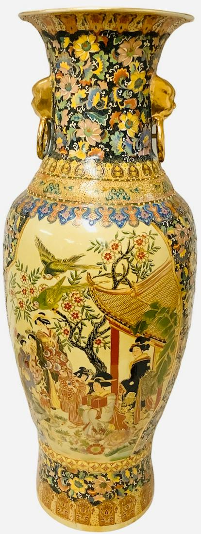 Asian motif floor vase 35.75". (1 of 4)