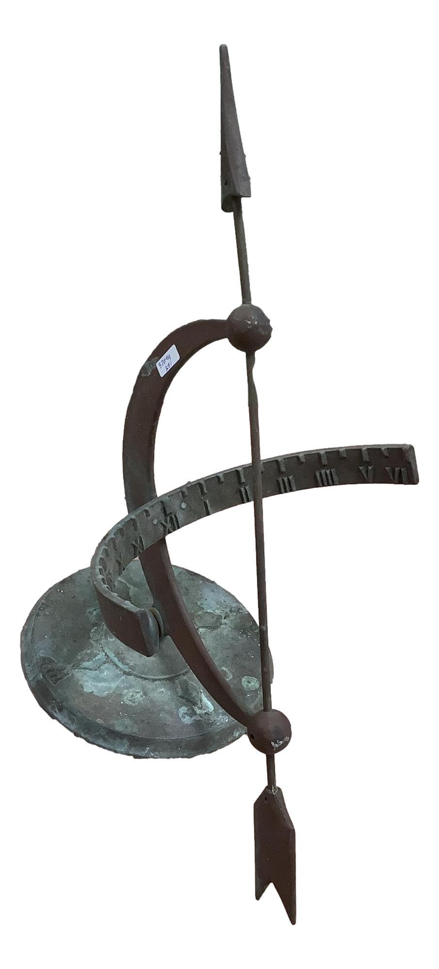 Bronze Sundial 16"H: Bronze Sundial 16"H