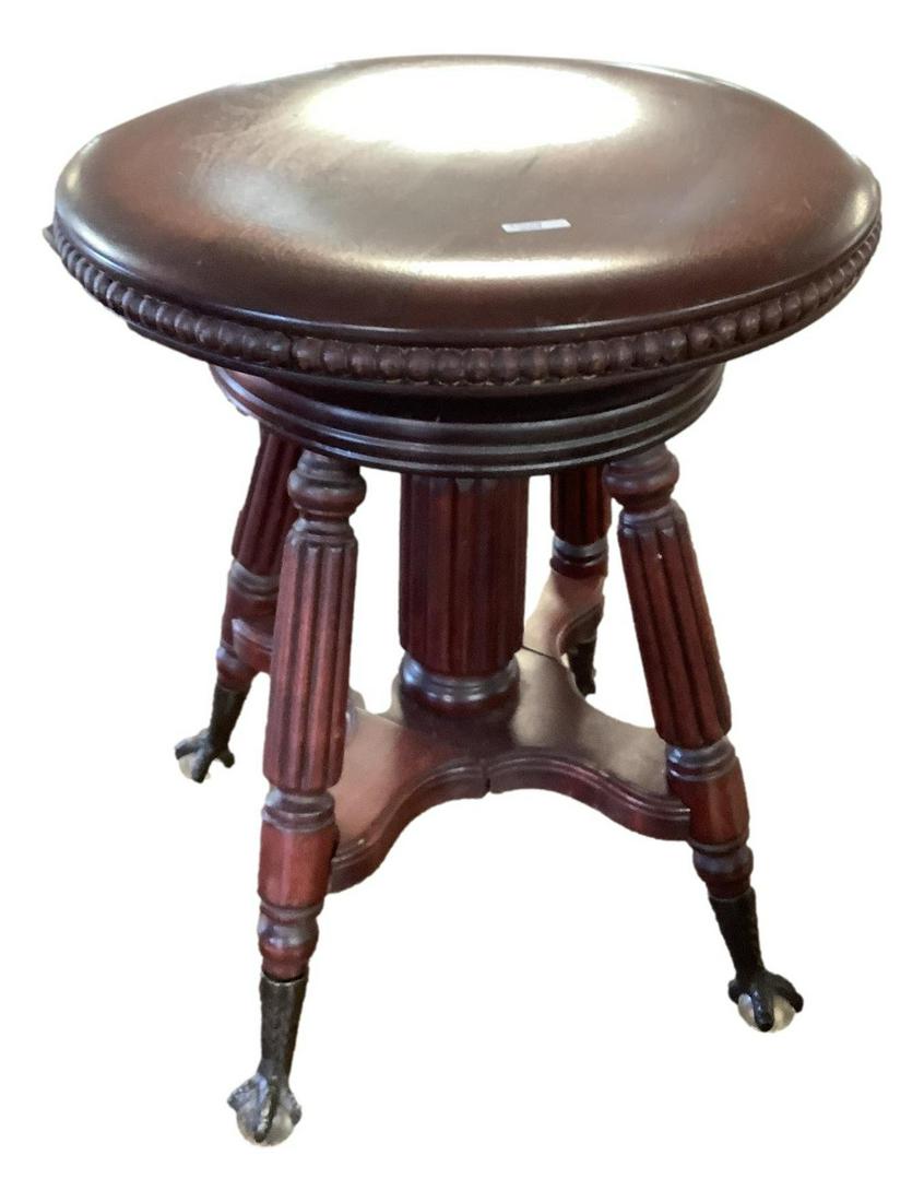 Organ stool with ball and claw feet: Organ stool with ball and claw feet