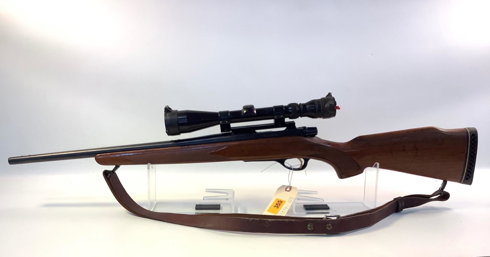 Remington Model Mohawk-600 .308 Win Caliber Bolt Rifle SN: 6429998, including Red Field scope and: Remington Model Mohawk-600 .308 Win Caliber Bolt Rifle SN: 6429998, including Red Field scope and sling. By bidding on this lot buyer accepts responsibility of knowledge of State and Federal laws for 