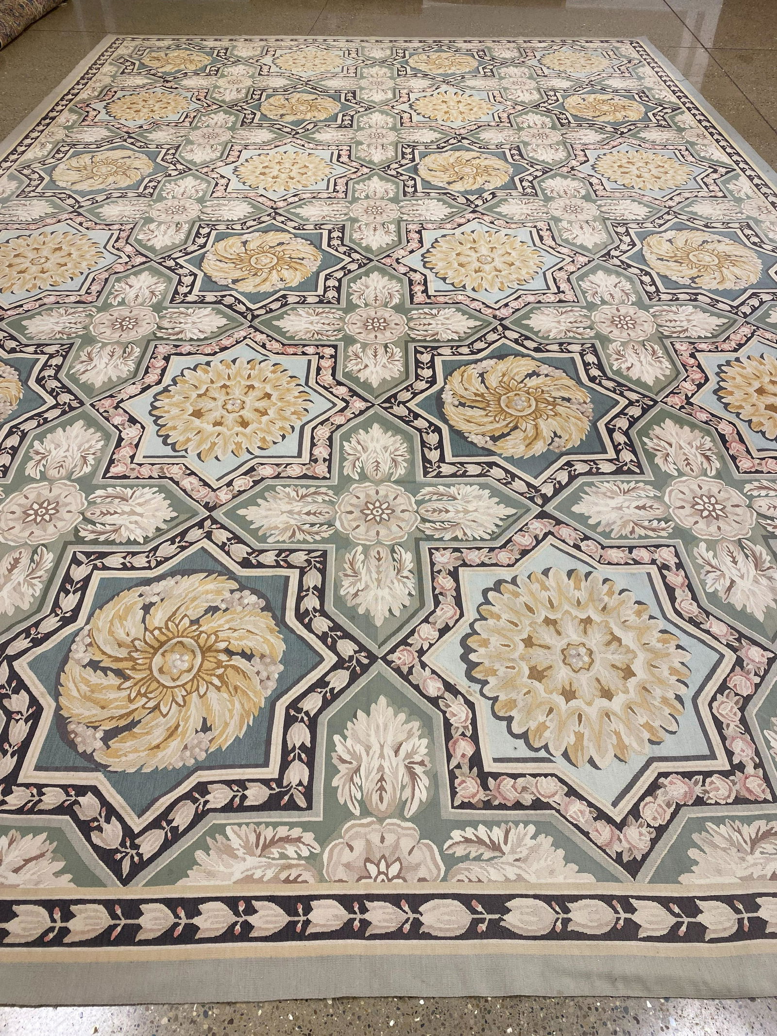 Fine Hand Woven French Tapestry rug, circa 1970's, 13'2" x 21'2". (1 of 15)