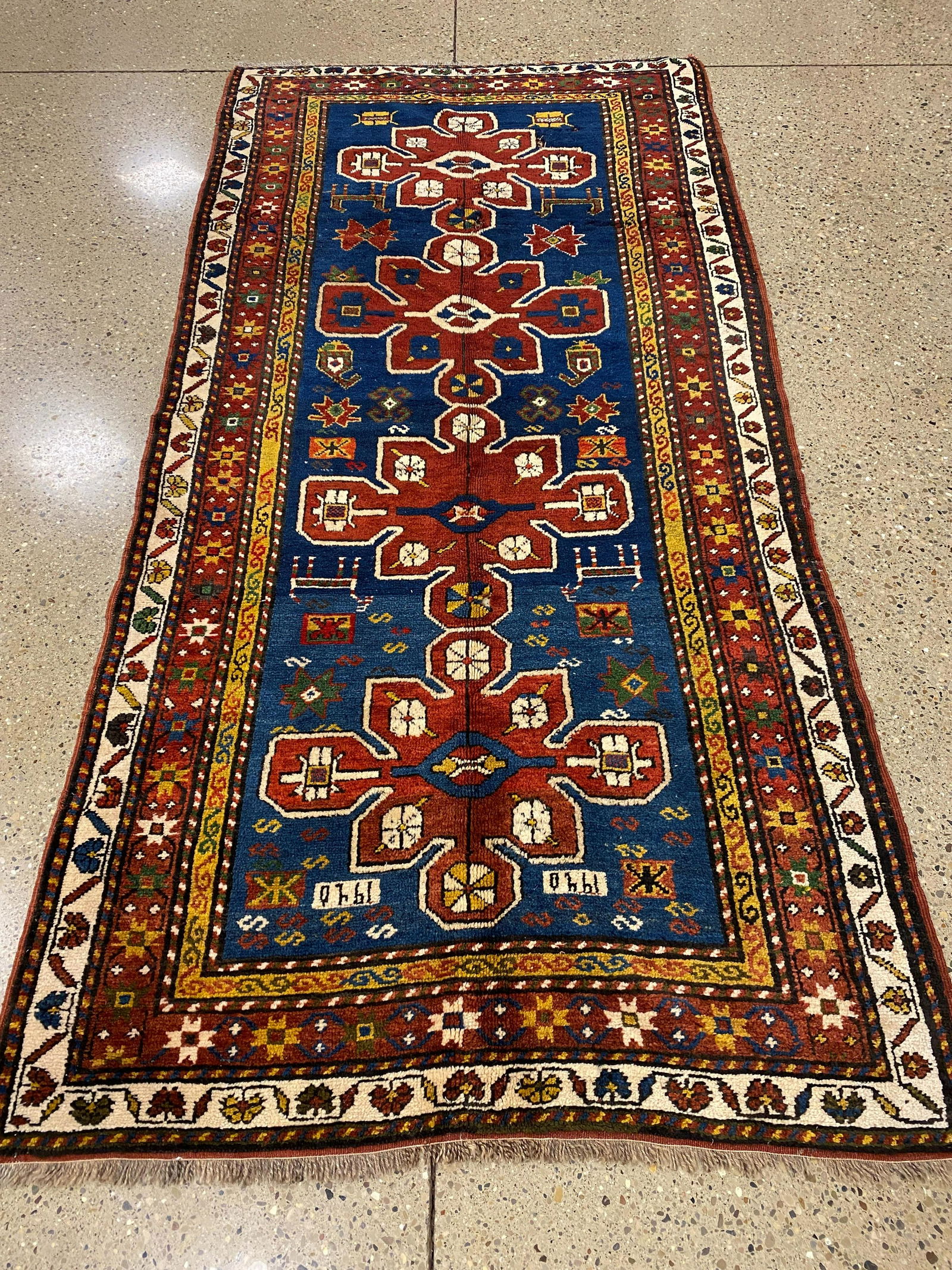 Antique Caucasian Kazak Pictorial rug, circa 1940's, 4'8" x 9'8". (1 of 10)