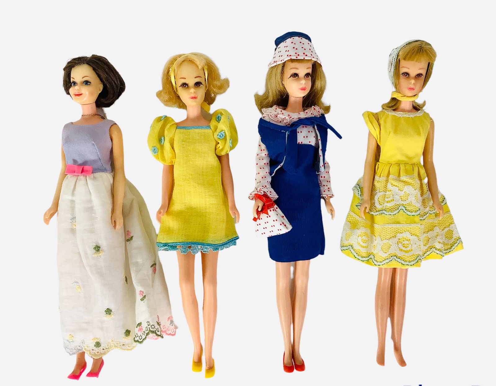 (4) Francie & friends including (1) TNT Blond Francie wearing The Yellow Bit dress only w/ yellow (1 of 1)