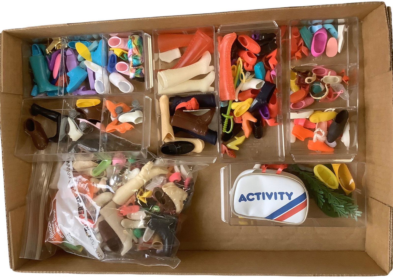 Box of miscellaneous treasure trove of shoes for Barbie and Friends: Box of miscellaneous treasure trove of shoes for Barbie and Friends