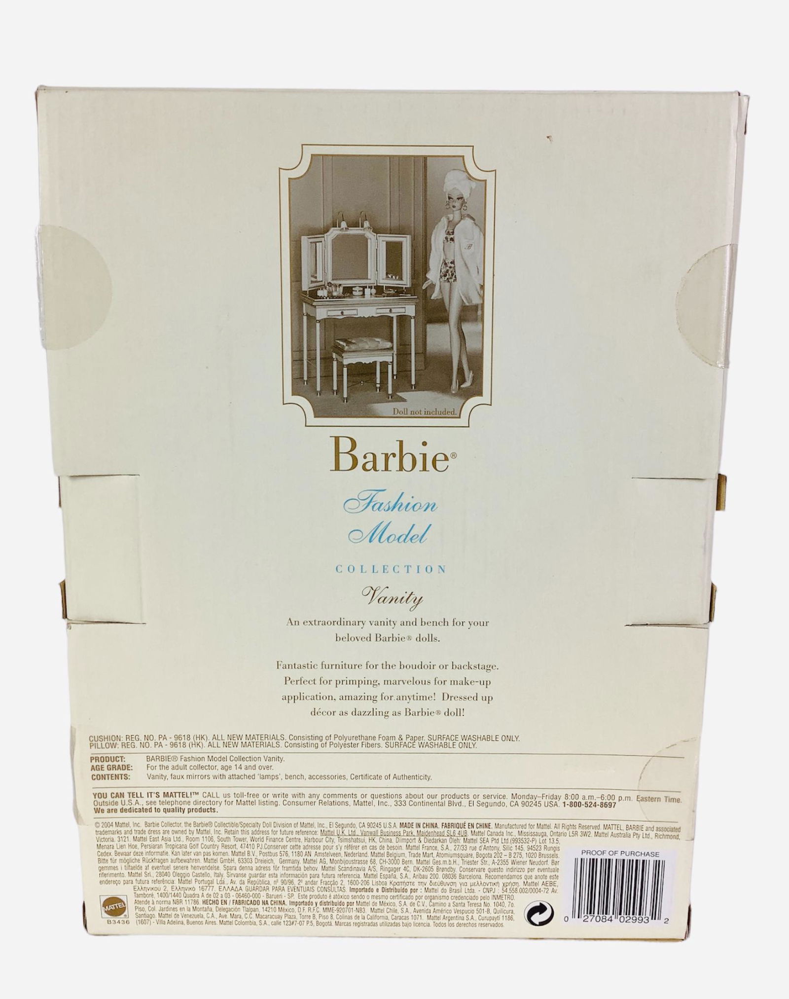 From the Barbie Fashion Model Collection is a Mint vanity. This is an extraordinary vanity and bench (1 of 2)