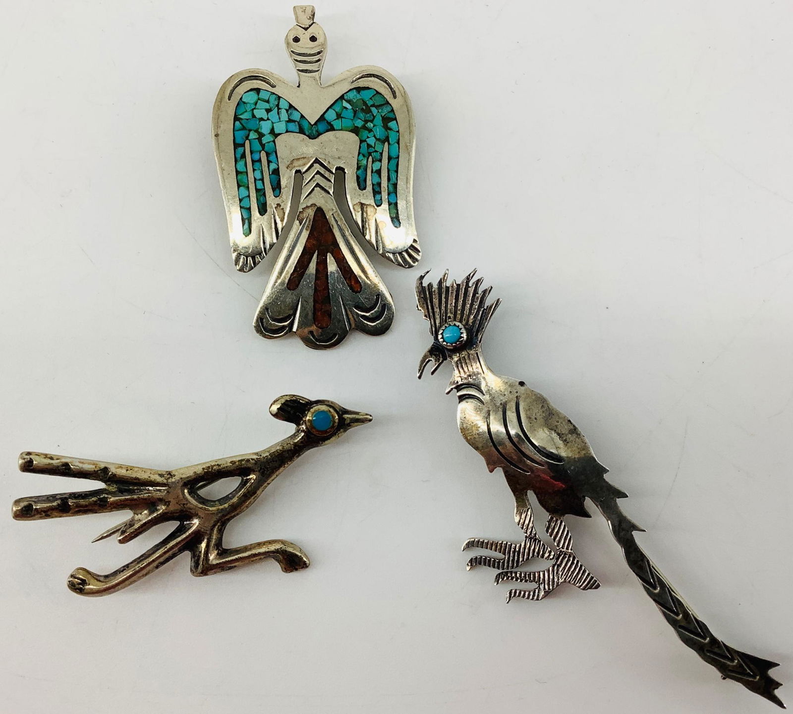 Three Sterling Silver Southwestern Style Pins (1 of 2)