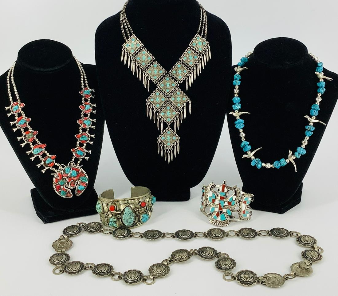 Box Lot Of Southwestern Style Jewelry & Accessories (1 of 9)