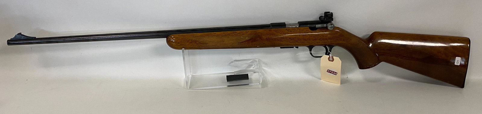 Browning Belgium Model T-Bolt Left Handed .22 Caliber Bolt Rifle SN: 34470X7, peep sight., By: Browning Belgium Model T-Bolt Left Handed .22 Caliber Bolt Rifle SN: 34470X7, peep sight. By bidding on this lot buyer accepts responsibility of knowledge of State and Federal laws for their states re