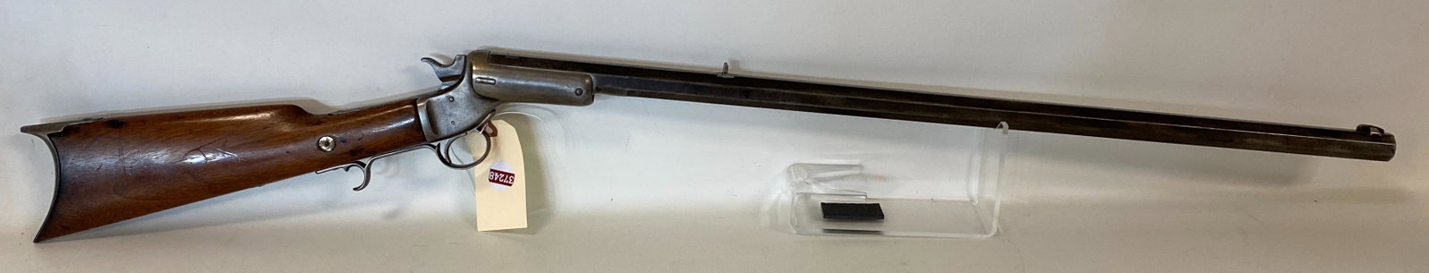 J. Stevens .32 Caliber Single Shot Rifle SN: 1501, By bidding on this lot buyer accepts: J. Stevens .32 Caliber Single Shot Rifle SN: 1501 By bidding on this lot buyer accepts responsibility of knowledge of State and Federal laws for their states requirements to purchase firearms.