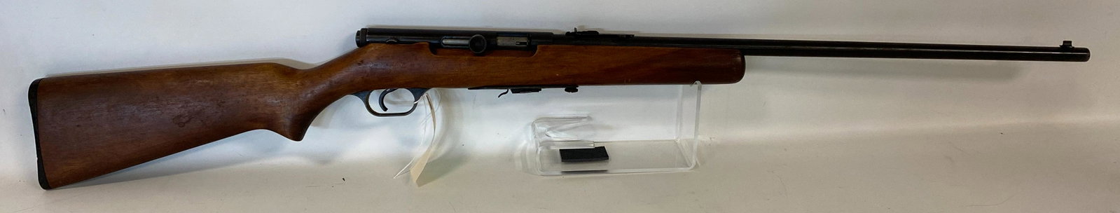 Springfield Model 85 .22 Caliber Semi-auto Rifle SN: none, light rust., By bidding on this lot buyer: Springfield Model 85 .22 Caliber Semi-auto Rifle SN: none, light rust. By bidding on this lot buyer accepts responsibility of knowledge of State and Federal laws for their states requirements to purch