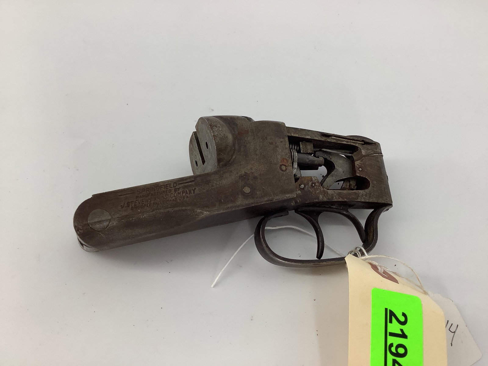 Springfield (Stevens) .12 Gauge Double Action Receiver SN: E30192, By bidding on this lot buyer: Springfield (Stevens) .12 Gauge Double Action Receiver SN: E30192 By bidding on this lot buyer accepts responsibility of knowledge of State and Federal laws for their states requirements to purchase f