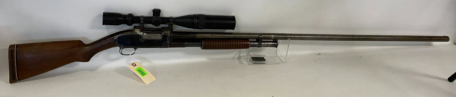 Winchester Model 12 .12 Gauge Pump Shotgun SN: 277570, welded on scope mount, BSA scope, 48" barrel,: Winchester Model 12 .12 Gauge Pump Shotgun SN: 277570, welded on scope mount, BSA scope, 48" barrel By bidding on this lot buyer accepts responsibility of knowledge of State and Federal laws for their