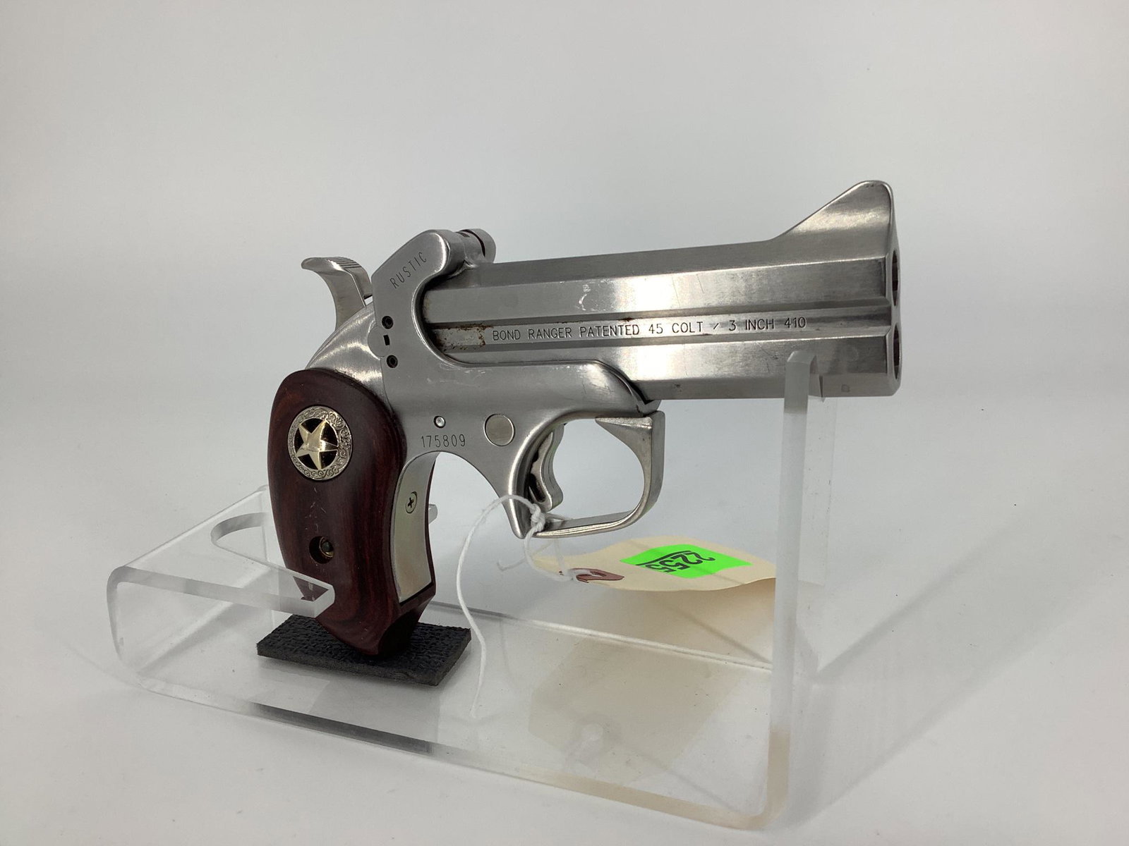 Bond Arms Model Ranger Rustic .45 Colt/.410 Caliber/Gauge Pistol SN: 175809, Be aware of additional: Bond Arms Model Ranger Rustic .45 Colt/.410 Caliber/Gauge Pistol SN: 175809 Be aware of additional charges as shipping restrictions require all handguns to ship via Overnight UPS, Adult Signature requ