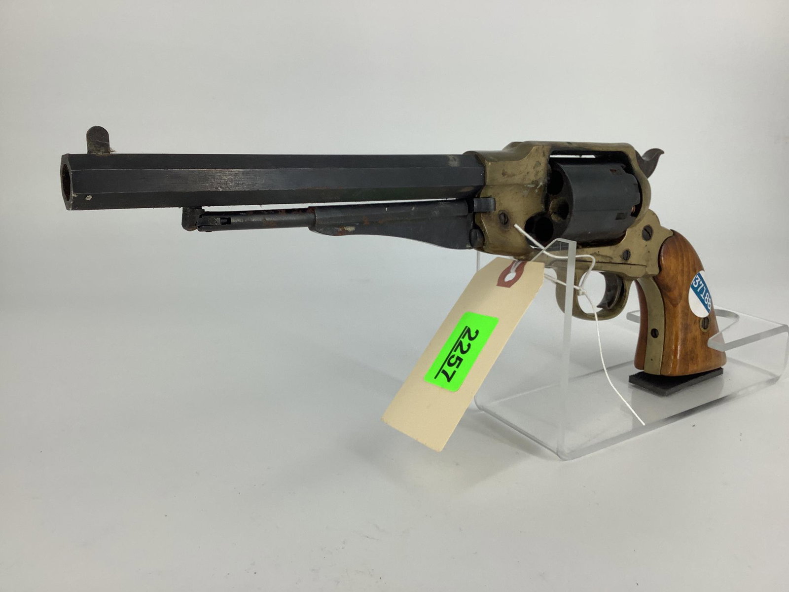 Unknown .44 Caliber MZ Revolver SN: None, rust and pitting. ********Does not require a background: Unknown .44 Caliber MZ Revolver SN: None, rust and pitting. ********Does not require a background check********** By bidding on this lot buyer accepts responsibility of knowledge of State and Federal 