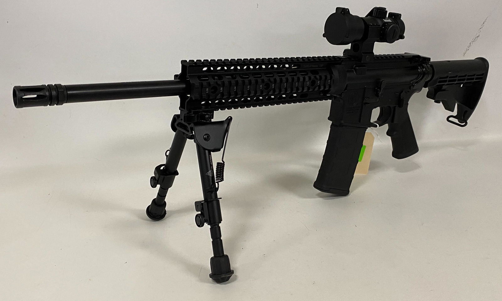 Smith and Wesson, Model: M&P15, 5.56 caliber semi auto rifle, Sn: SX16157. Optical sight and bipod.,: Smith and Wesson, Model: M&P15, 5.56 caliber semi auto rifle, Sn: SX16157. Optical sight and bipod. By bidding on this lot buyer accepts responsibility of knowledge of State and Federal laws for their