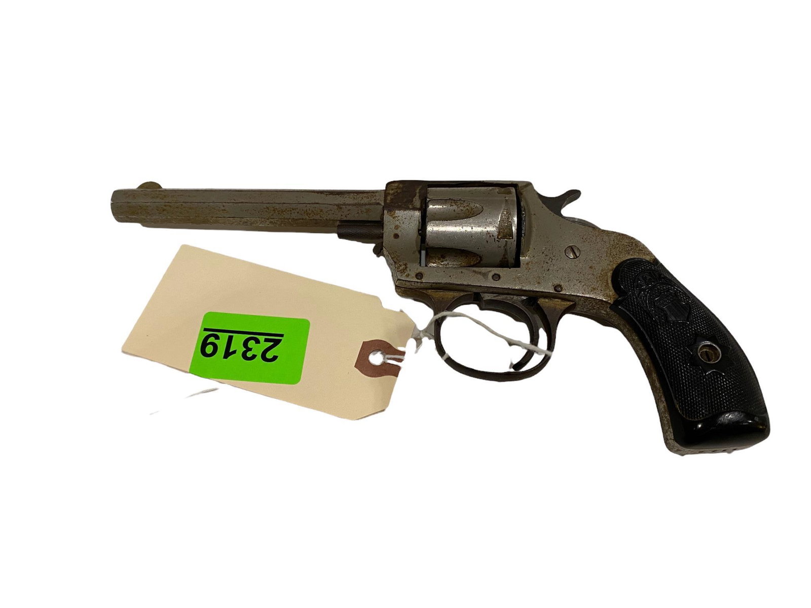 Hopkins & Allen Model 5 Double Auction .32 Caliber Revolver SN: 8711, broken does not work., Be: Hopkins & Allen Model 5 Double Auction .32 Caliber Revolver SN: 8711, broken does not work. Be aware of additional charges as shipping restrictions require all handguns to ship via Overnight UPS, Adul