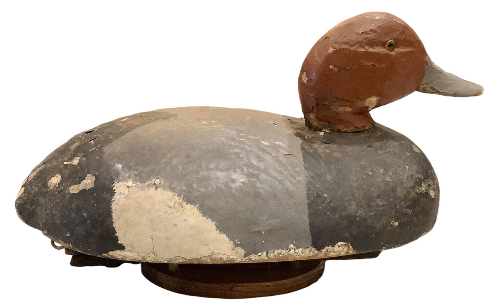 Michigan bobtail drake redhead duck decoy 1930s.: Michigan bobtail drake redhead duck decoy 1930s.