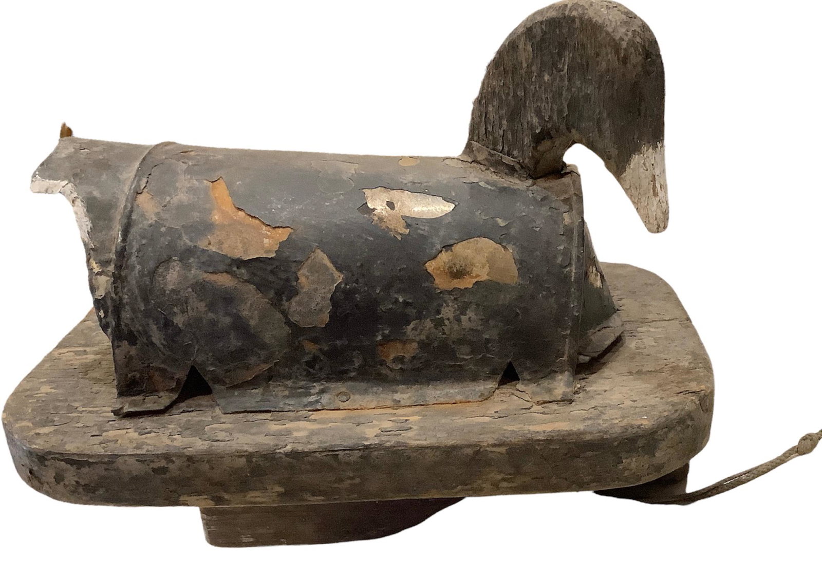 Luigi Andreuccetti Primitive tin can coot decoy.: Luigi Andreuccetti Primitive tin can coot decoy.