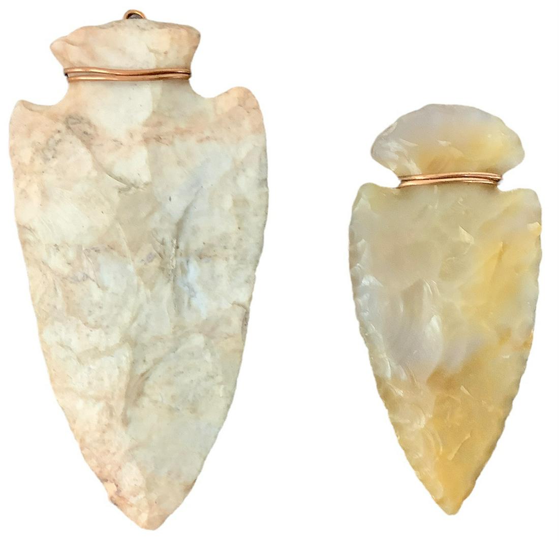 Lot of 2 modern necklace points, 3" & 3.75"L. (1 of 1)