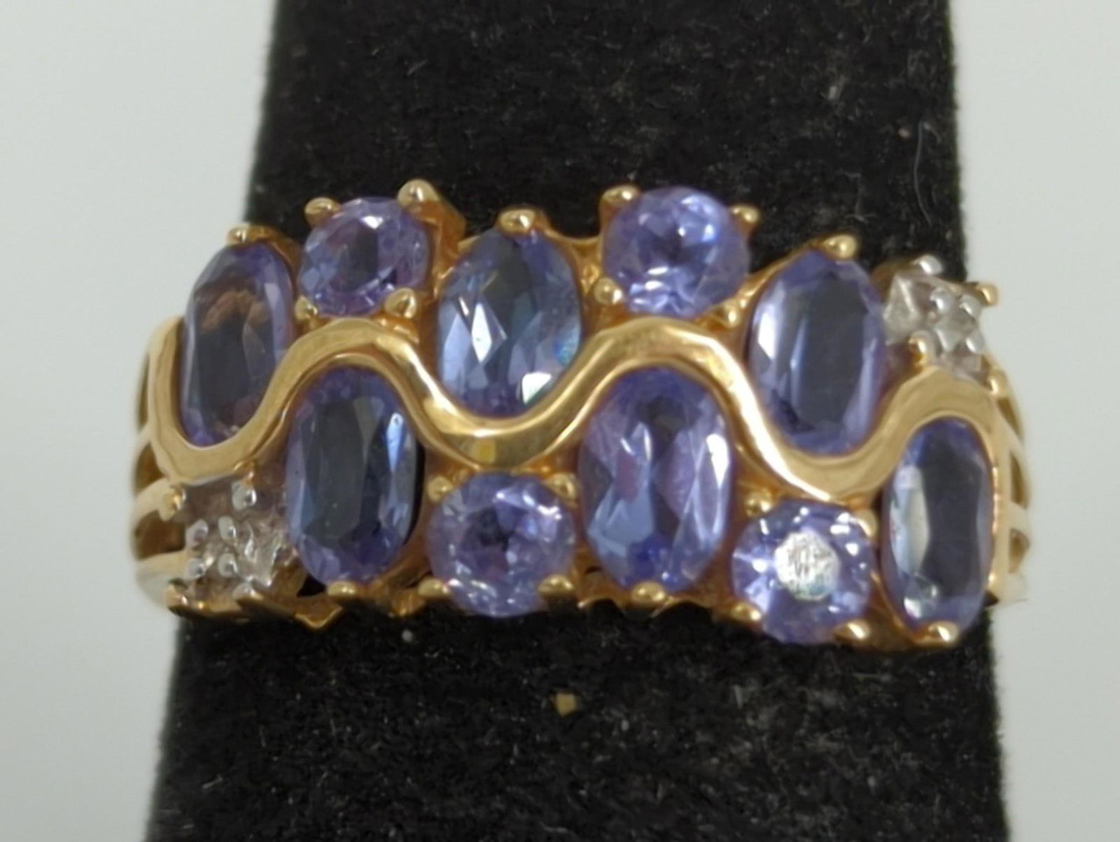 14kt Yellow Gold Tanzanite & Diamond Ring (1 of 6)
